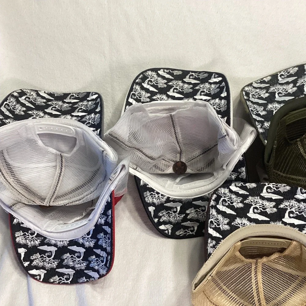 Ciano Farmer Embroidered Trucker Hat Men Snapback Mesh Cap Bonsai Japanese Art
